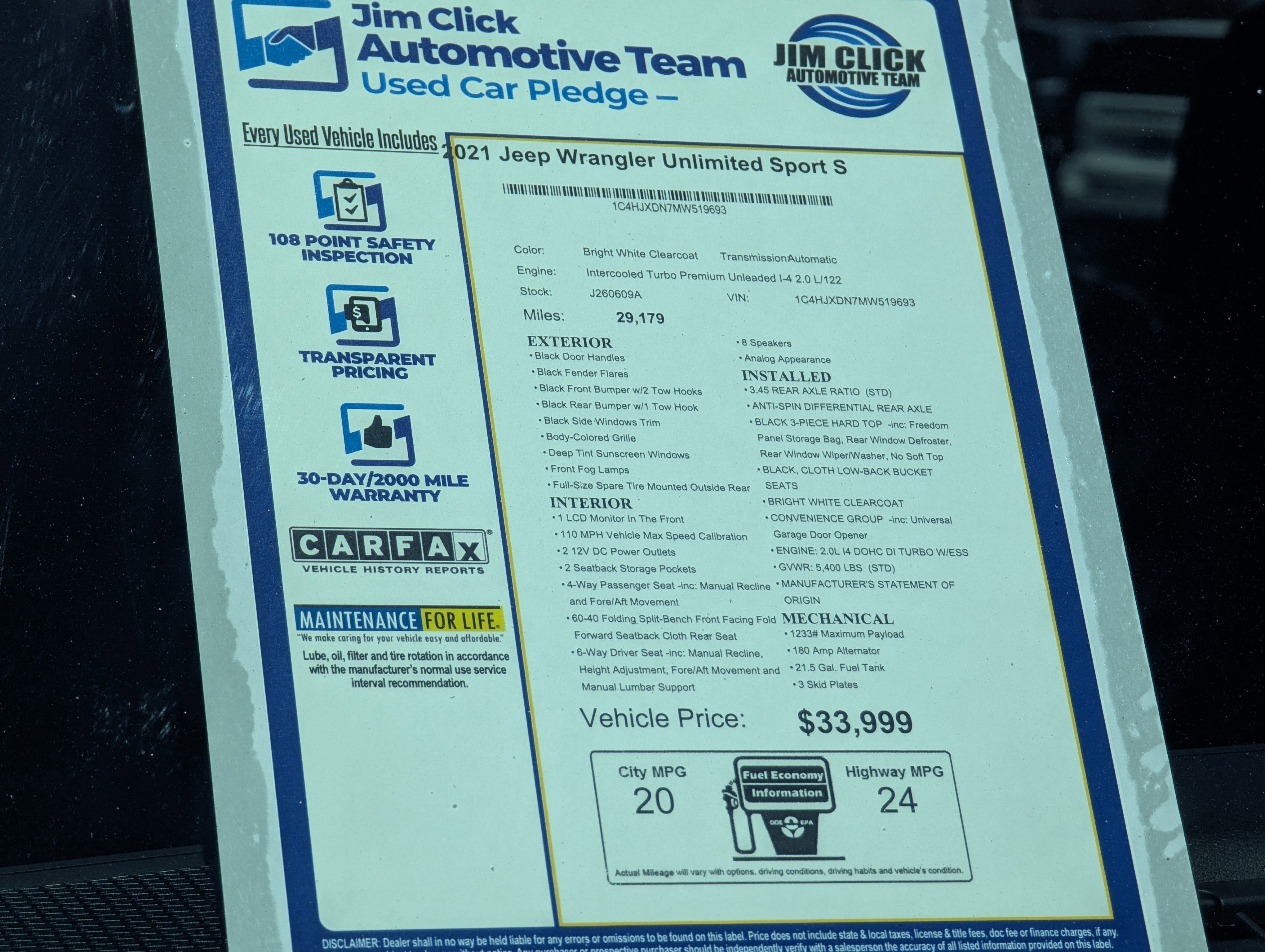 2021 Jeep Wrangler Unlimited Sport S