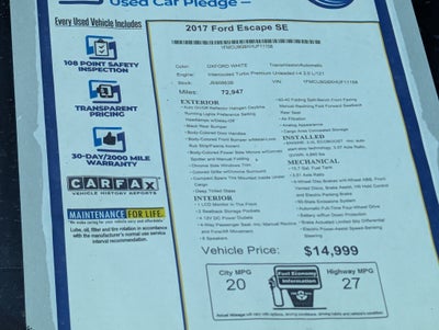 2017 Ford Escape SE