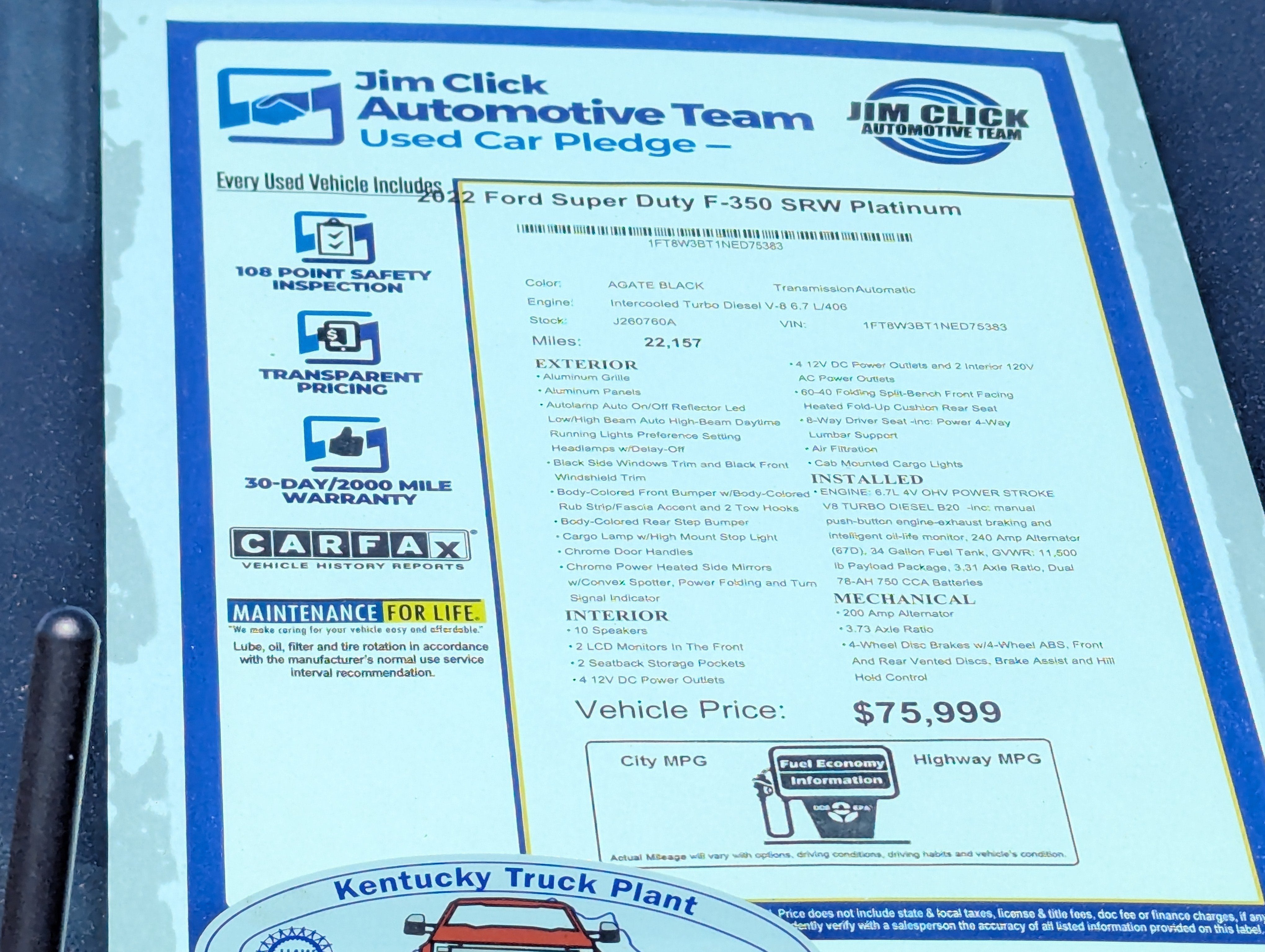2022 Ford Super Duty F-350 SRW Platinum