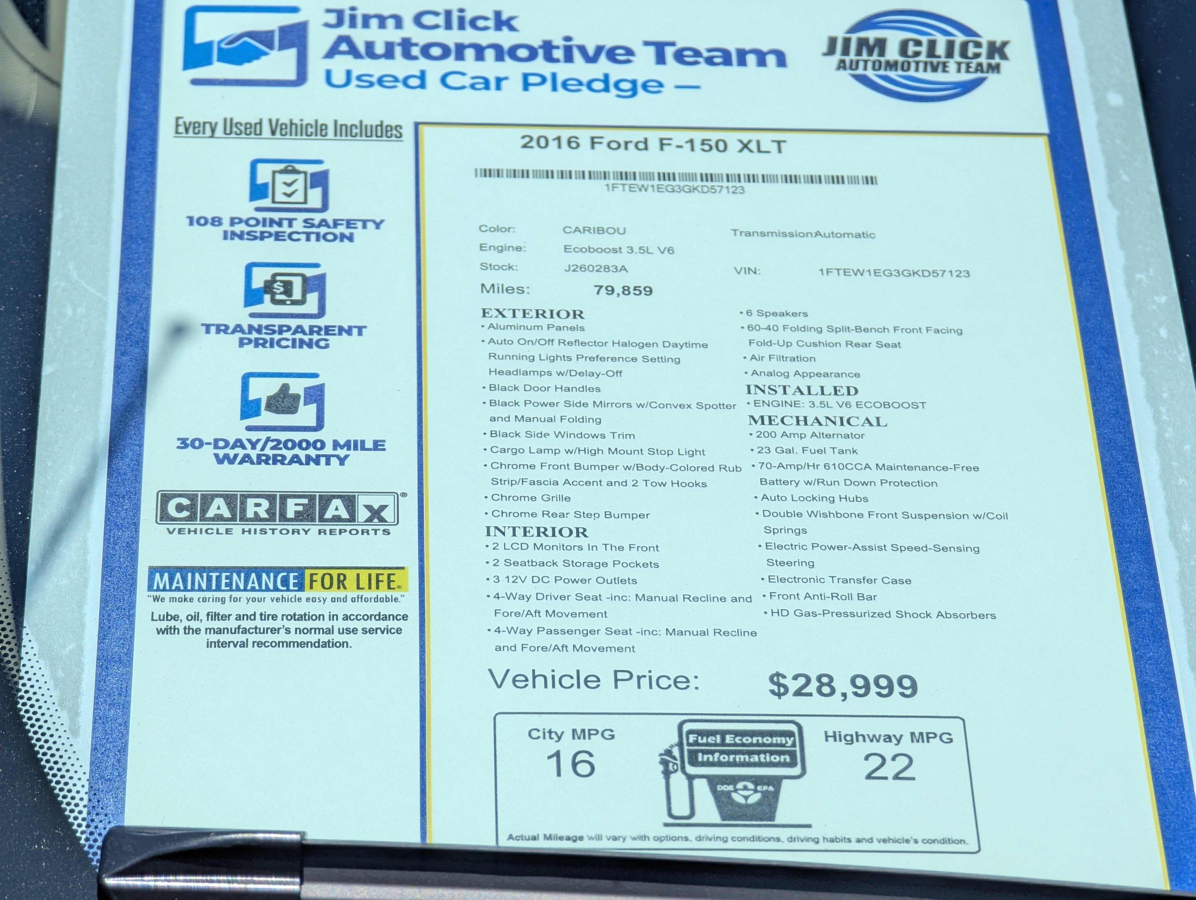 2016 Ford F-150 XLT