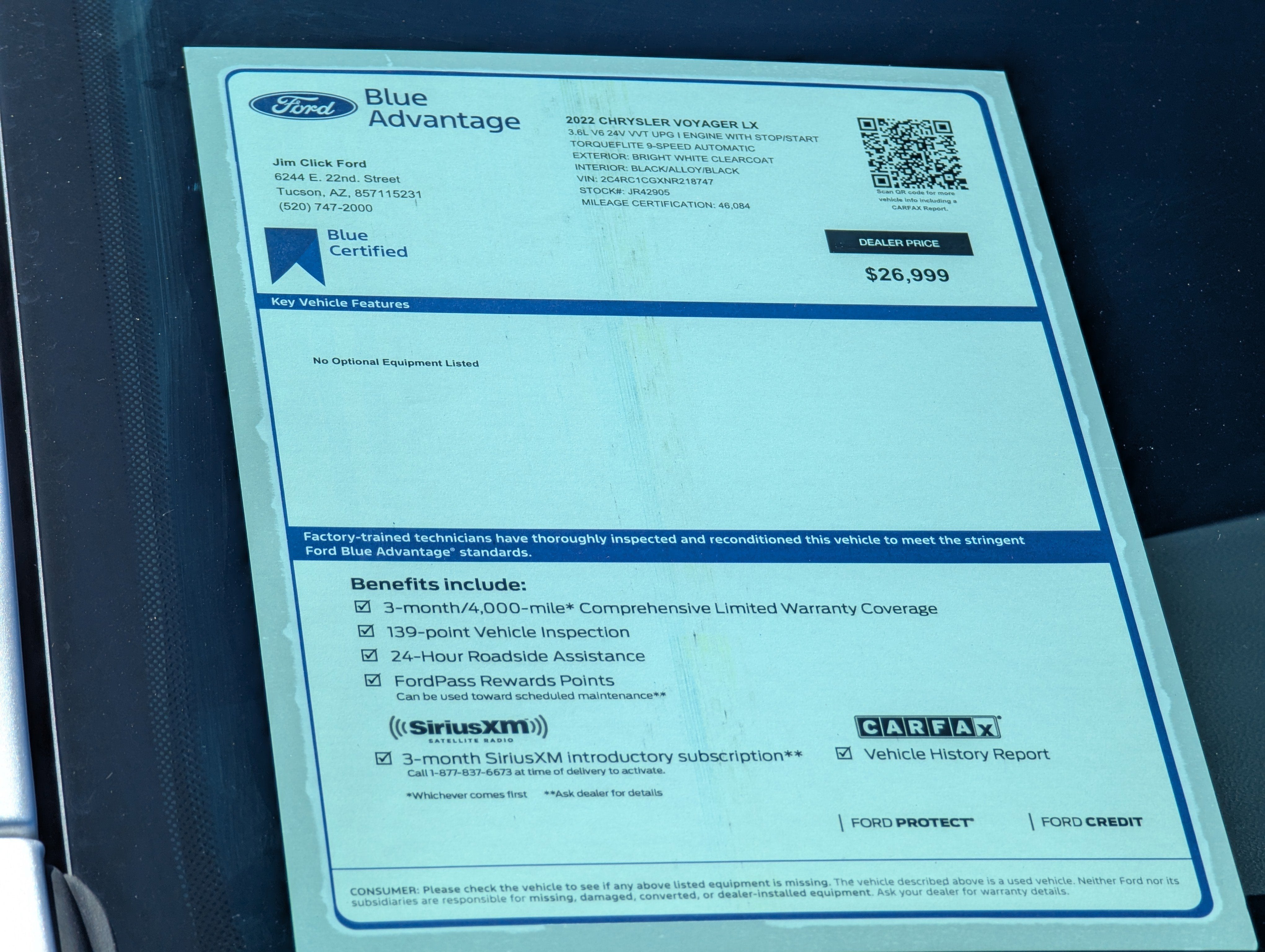 2022 Chrysler Voyager LX