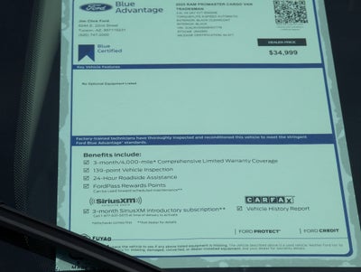 2025 RAM ProMaster Cargo Van Tradesman
