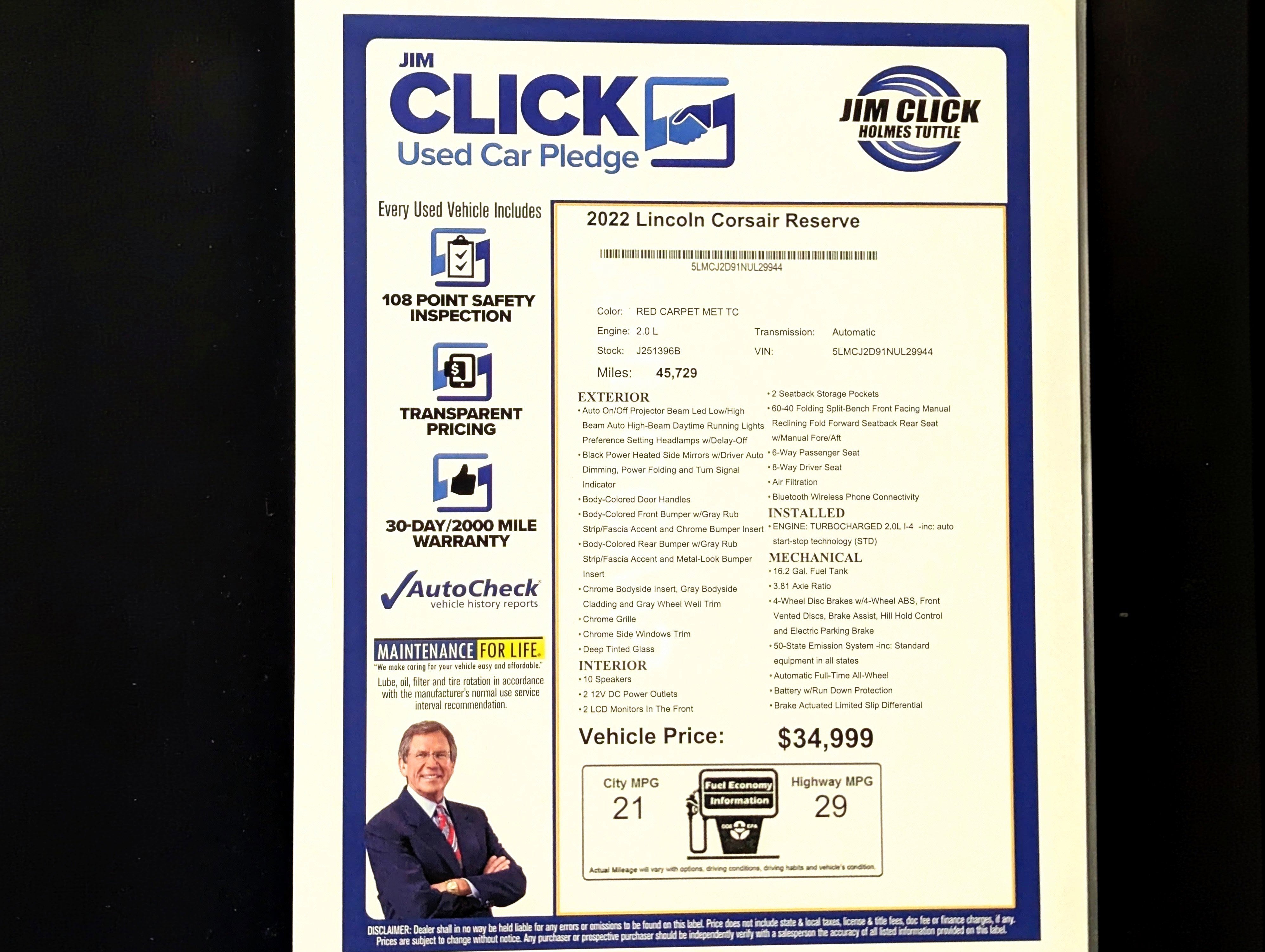 2022 Lincoln Corsair Reserve