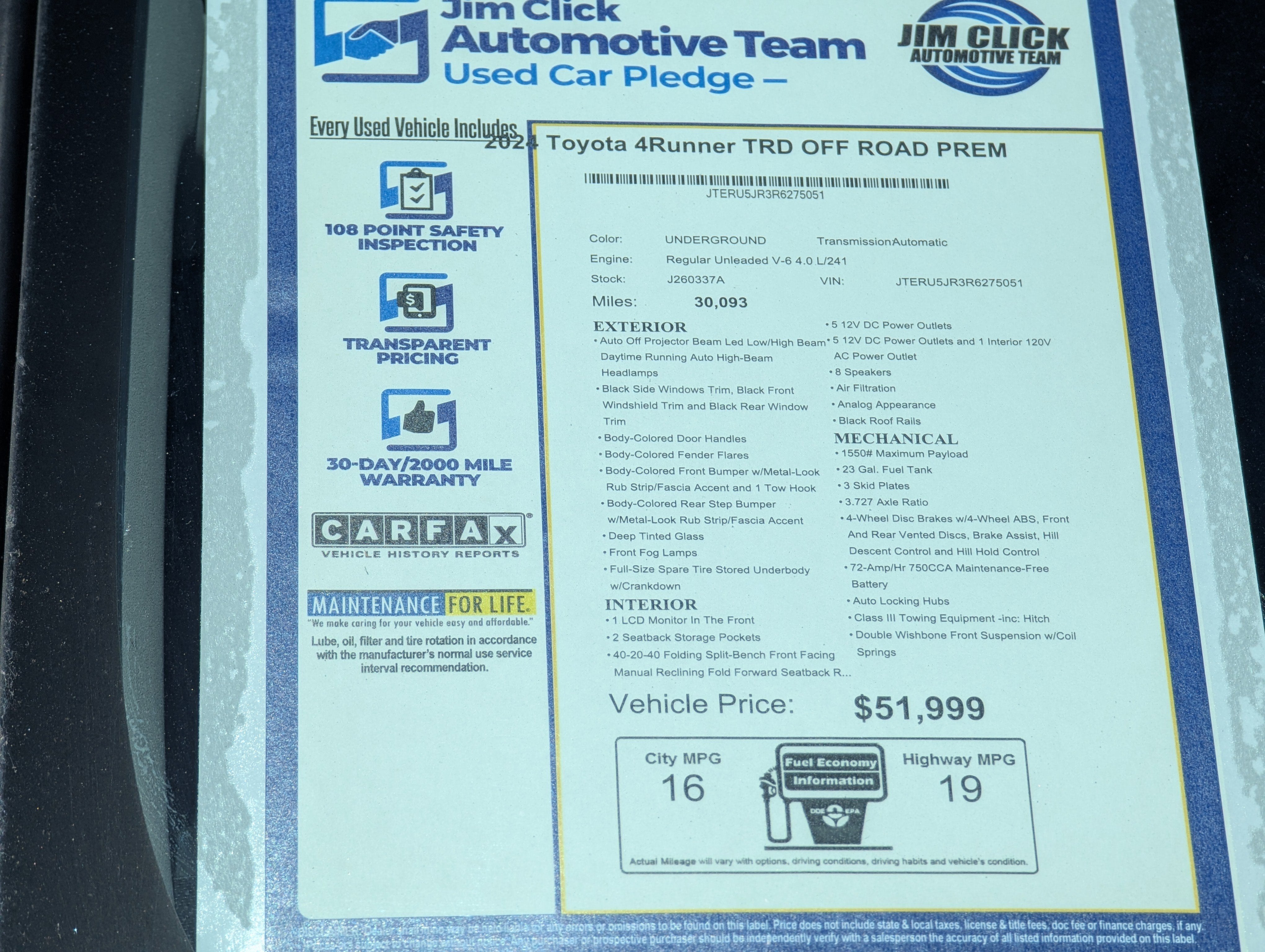 2024 Toyota 4Runner TRD OFF ROAD PREM